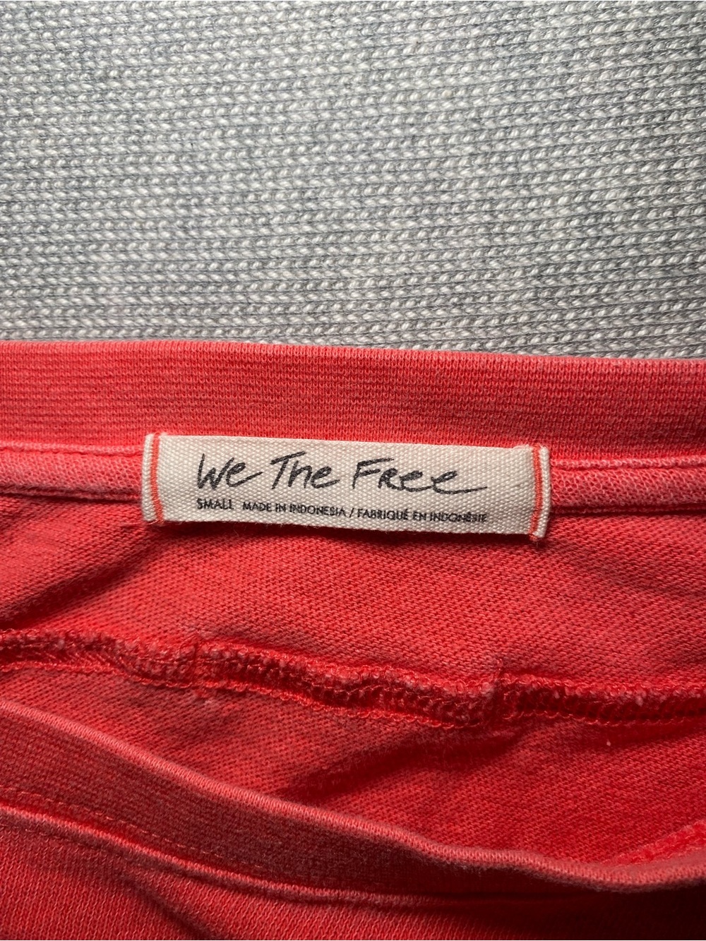We the Free Oversized Hot Red Coral Cropped Tee Size S - Picture 5 of 6